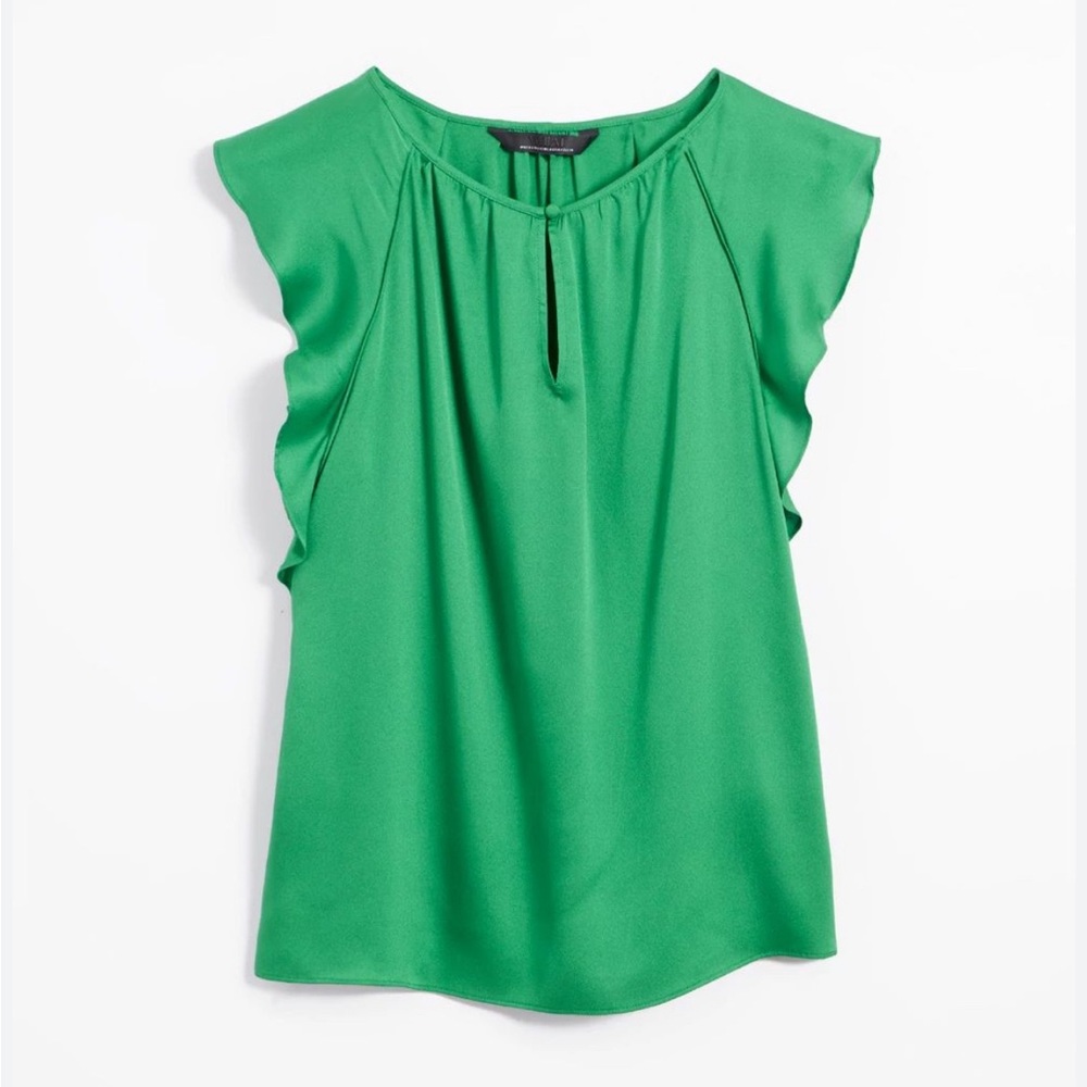 White House Black Market Green Blouse